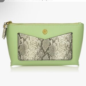 Anne Klein Pistachio/pear Snake Skin Make up bag